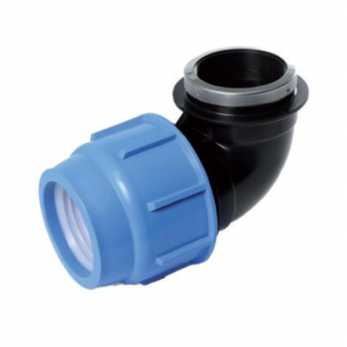 Coude 90° Femelle En Polypropylène Pour Tube PE Avec Renfort Inox