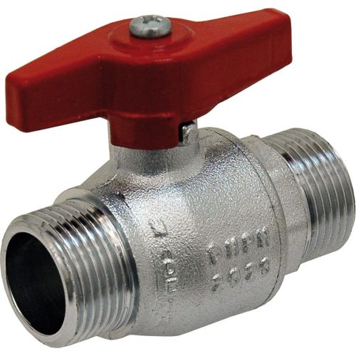 Vanne À Sphère Laiton Mâle x Mâle - Manette Papillon Aluminium Rouge