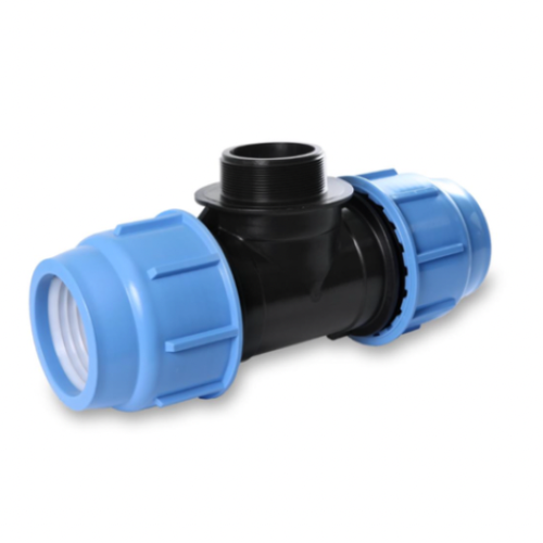 Té mâle en polypropylène pour tube PE