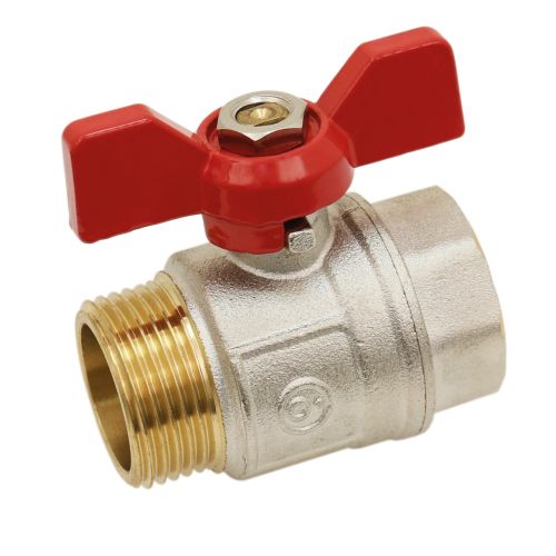 Vanne À Sphère Laiton Mâle x Femelle - Filet Long - Manette Papillon