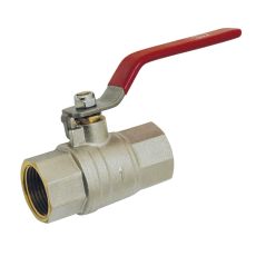 VANNE À SPHÈRE LAITON FEMELLE X FEMELLE - FILET LONG - POIGNÉE INOX