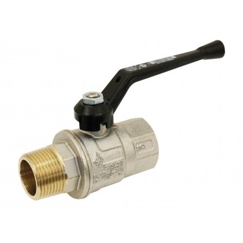 Vanne À Sphère Laiton Mâle x Femelle - Série Forte - Filet Long - Poignée Aluminium