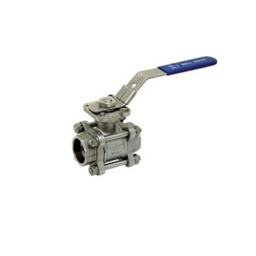 Vanne À Sphère Inox 3 Pièces À Passage Intégral - Série Motorisable - Platine Iso 5211 - Socket Welding