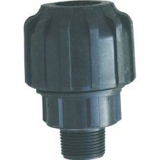 RACCORD DROIT MALE EN POLYPROPYLENE AVEC BAGUE DE CRANTAGE