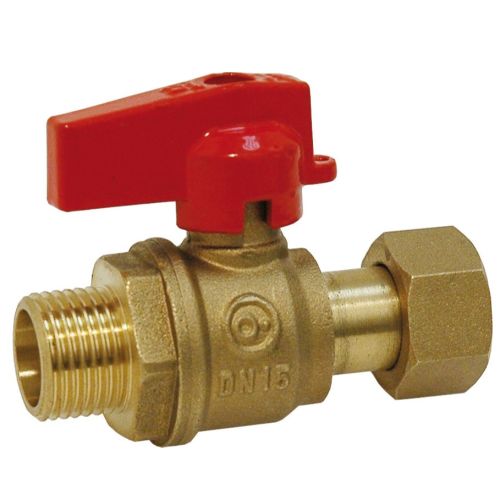 Vannes A Sphere Pour Collecteur - Male / Ecrou Prisonnier - Poignee Rouge