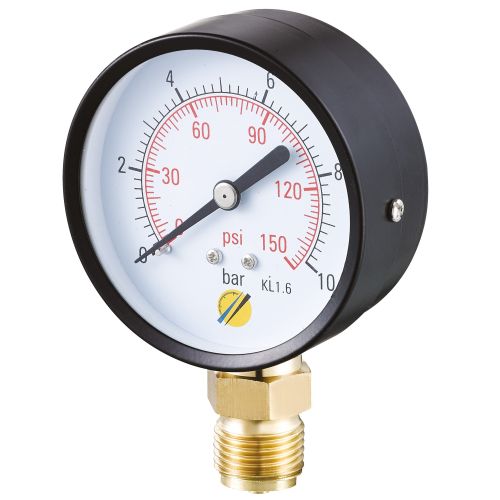 Manomètre sec boîtier acier Ø80 raccord vertical 1/2"G