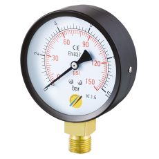 Manometre Sec - Boitier Acier Ø 100 - Vertical