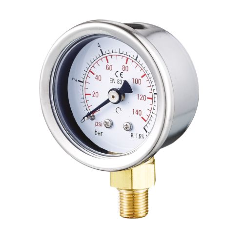 Manomètre sec boîtier inox Ø40 raccord vertical 1/8"G