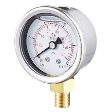 Manometre Glycerine Boitier Inox - Ø40 - Vertical