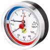 Thermo-Manomètre boîtier acier Ø80 - raccord axial laiton 1/2"G