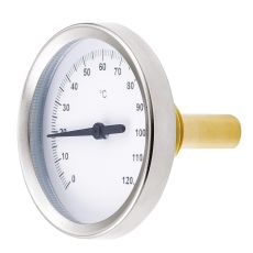 Thermometre Bimetallique Ø63 - Axial Doigt De Gant Lg 100mm