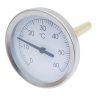 Thermomètre bimétallique Ø63 mm plongeur axial - Doigt de Gant LG 100 mm - L-Pocket 93 mm