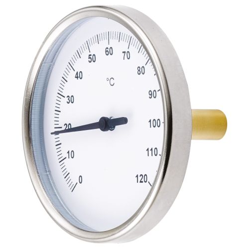 Thermomètre bimétallique Ø80 mm plongeur axial - Doigt de Gant LG 100 mm - L-Pocket 93 mm