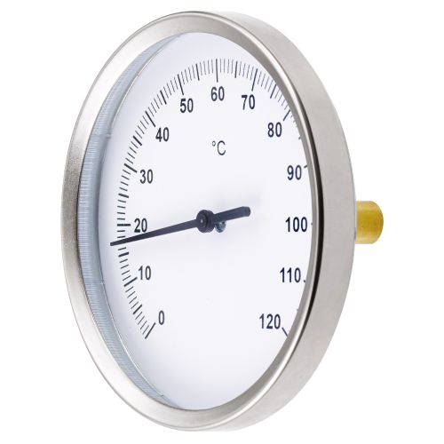 Thermomètre bimétallique Ø100 mm plongeur axial - Doigt de Gant LG 45 mm - L-Pocket 35 mm