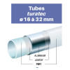 Tube multicouche pré-gainé turatec - en couronne - couleur Bleu - diamètre 16 à 26 mm