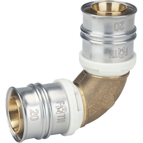 Raccord courbe 90° multicouche à sertir - Ø 16 à Ø 32 - Pour système multicouche - Raccord Alpex-Duo XS sans plomb