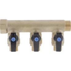 Collecteur Sanitaire avec vanne intégrée - MF 3/4'' 2 à sorties 1/2''