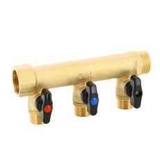 Collecteur sanitaire avec vanne intégré - MF 3/4'' sortie 1/2'' - Portée plate haute qualité