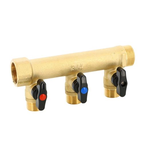 Collecteur sanitaire avec vanne intégré - MF 3/4'' sortie 1/2'' - Portée plate haute qualité