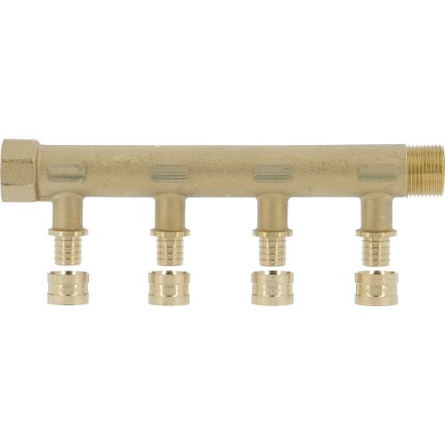 Collecteur laiton MF 3/4'' - raccord intégrés à glissement SERTI gliss - 2 à 6 sorties - Pour PER Ø 10 x 12