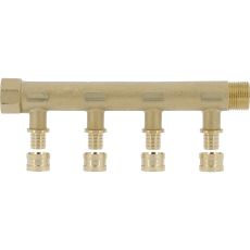 Collecteur laiton MF 3/4'' - raccord intégrés à glissement SERTI gliss - 2 à 6 sorties - Pour PER Ø 13 x 16