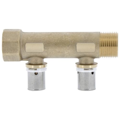 Collecteur laiton MF 3/4'' - raccord intègres radial à sertir SERTI press - 2 à 6 sorties - Pour Tubes PER Ø 13 x 16
