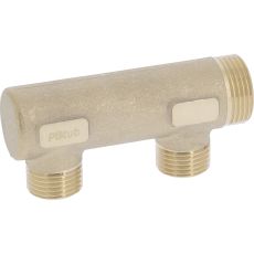 Collecteur laiton simple bouché - Sans prise de purge - Portée Plate - M 3/4'' - 2 à 7 sorties 1/2''