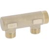 Collecteur laiton simple bouché - Sans prise de purge - Portée Plate -  M 3/4'' - 2 à 7 sorties 1/2'' 
