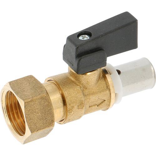 Vanne à sphère écrou tournant laiton à sertir SERTI press bague intégrée F1/2''