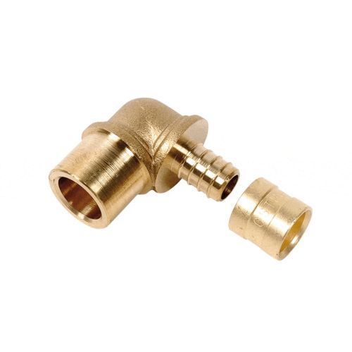 Coude 90° laiton à glissement SERTIgliss pour raccord tube PER et cuivre