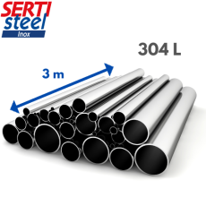 Tube en acier inoxydable 304L SERTIsteel Inox - Longueur 3 mètres